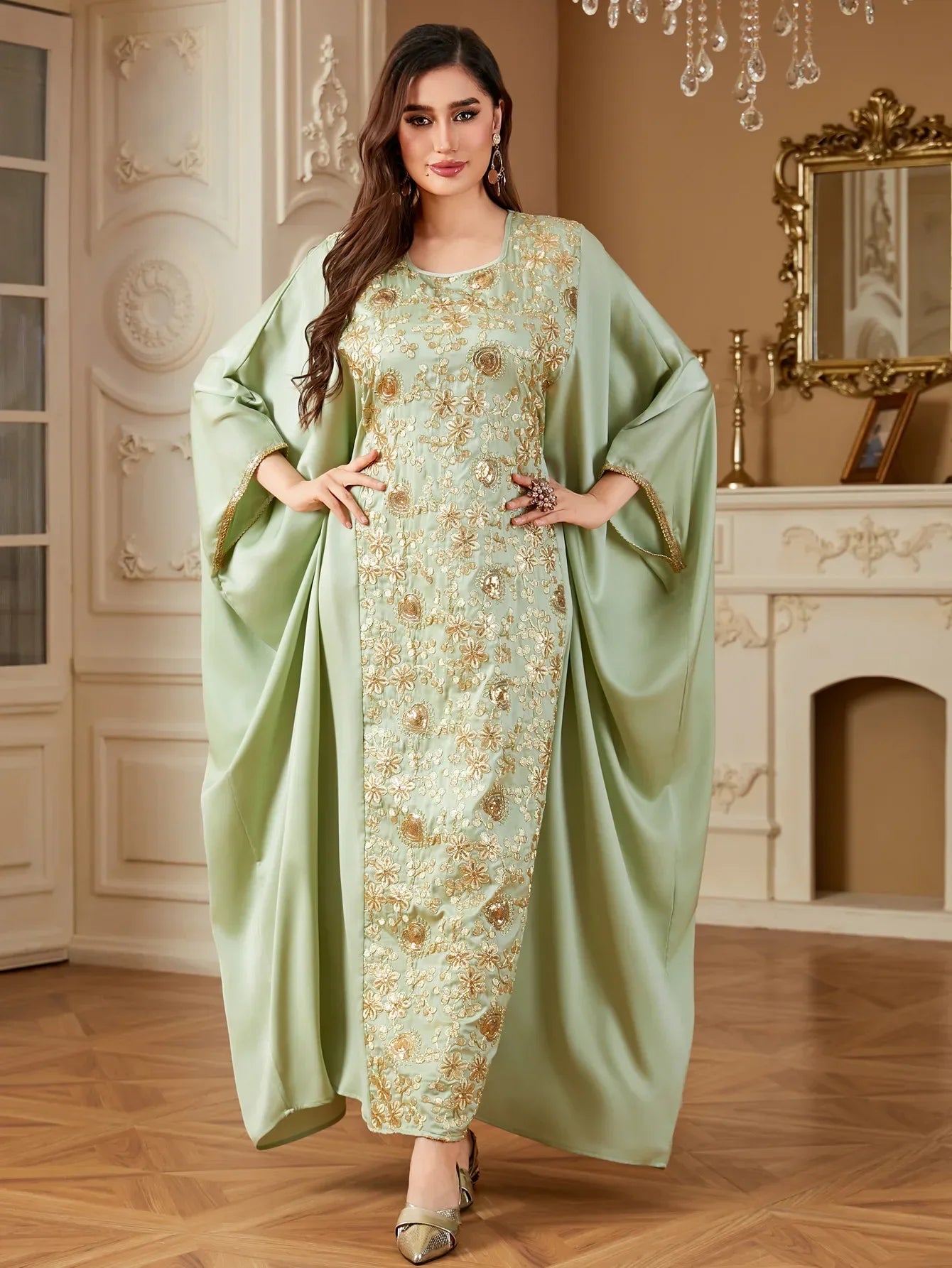 Eid Djellaba Satin Kimono Open Abayas Dubai Luxury Muslim Dress for Women Turkey Kaftan Kebaya Ramadan Morocco Caftan Jalabiya - Meesal