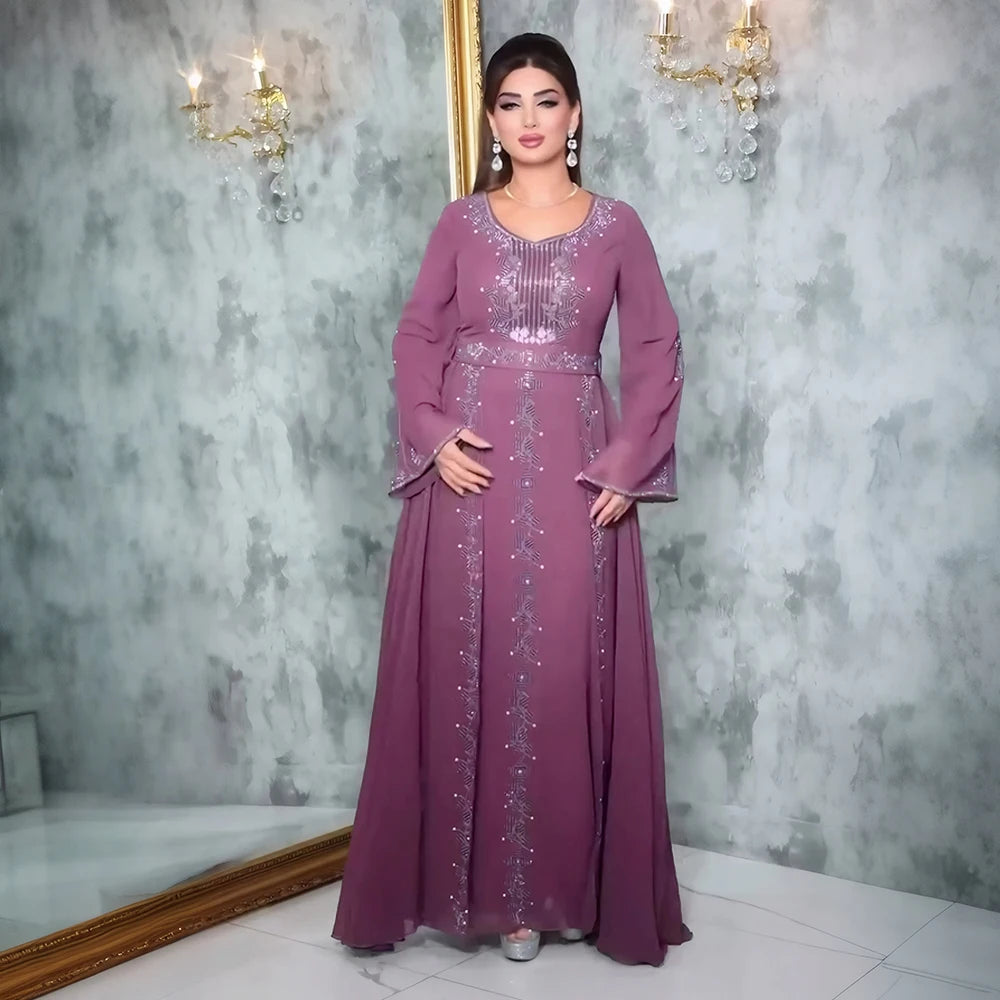 Abayas For Women Dubai Luxury 2025 African Muslim Fashion Dress Caftan Marocain Evening Party Dresses Kimono Robe Djellaba Femme - Meesal