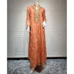Eid Djellaba Embroidery Abayas for Women Muslim Evening Party Dress Dubai Kaftan Kebaya Femme Musulmane Vestidos Islam Jalabiya - Meesal