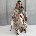 Fashion Shiny Party Batwing Sleeve Abaya Women Arab Middle East Dubai Ramadan Eid Muslim Dresses Luxury Kaftan Islamic Clothing - Meesal