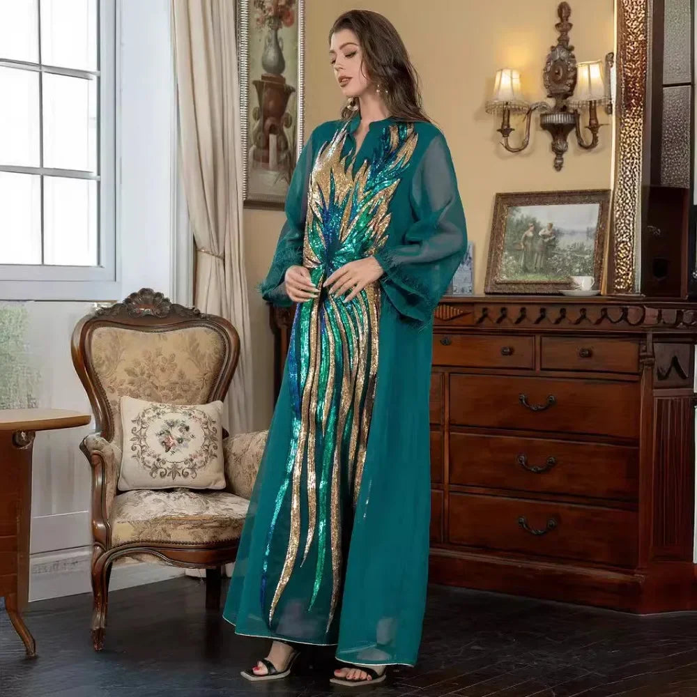 V-neck Long-sleeved Elegant Dress - Meesal