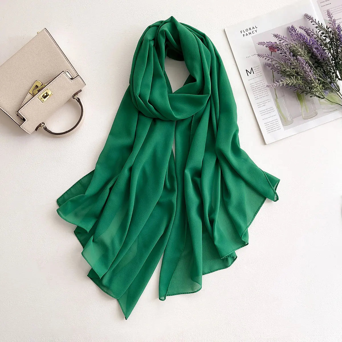 2025 Women Chiffon Hijab Scarf Premium Chiffon Muslim Hijabs Plain Good Stitching Maxi Wrap Musulman Femme Solid Color Shawls - Meesal
