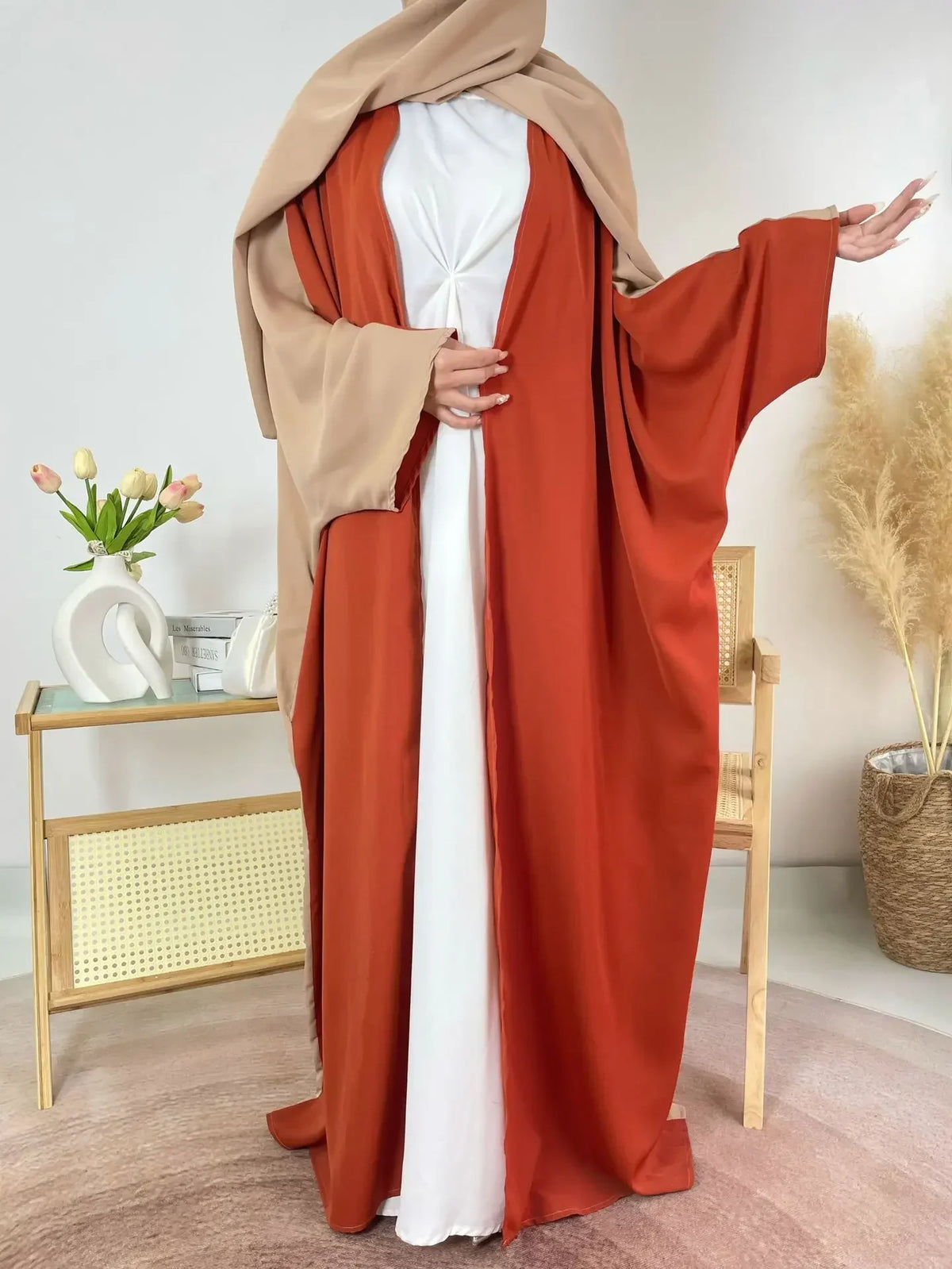 Eid Djellaba Satin Kimono Open Abayas Dubai Luxury Muslim Dress for Women Turkey Kaftan Kebaya Ramadan Morocco Caftan Jalabiya - Meesal