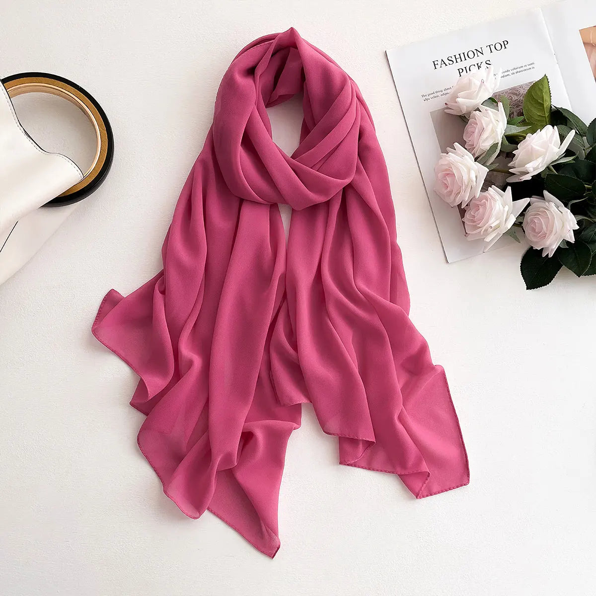 2025 Women Chiffon Hijab Scarf Premium Chiffon Muslim Hijabs Plain Good Stitching Maxi Wrap Musulman Femme Solid Color Shawls - Meesal