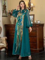 V-neck Long-sleeved Elegant Dress - Meesal