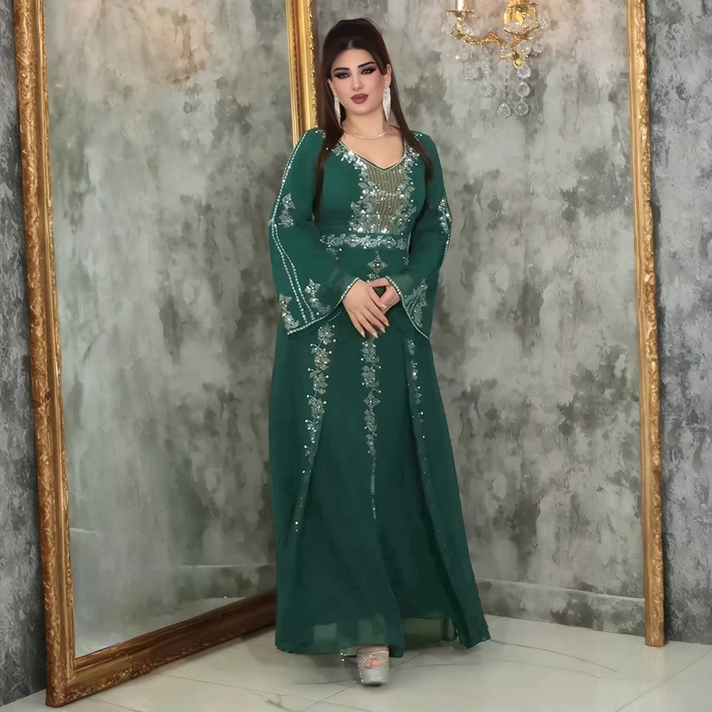 Abayas For Women Dubai Luxury 2025 African Muslim Fashion Dress Caftan Marocain Evening Party Dresses Kimono Robe Djellaba Femme - Meesal