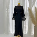 Embroidered Kimono Abaya - Meesal