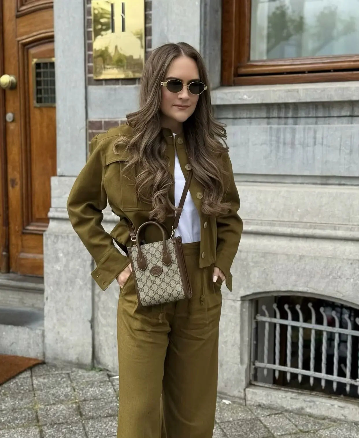Autumn Women Pants Set 2025 New O-neck Long Sleeve Short Jackets Coat Or Wide Leg Straight Long Pants Fashion Pockets Female Set