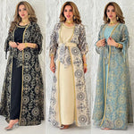 Jalabiya Muslim Dress Middle East Woman Robe Two-piece Set Saudi Arabia Dubai Abaya  Evening Dresses Real Picture - Meesal