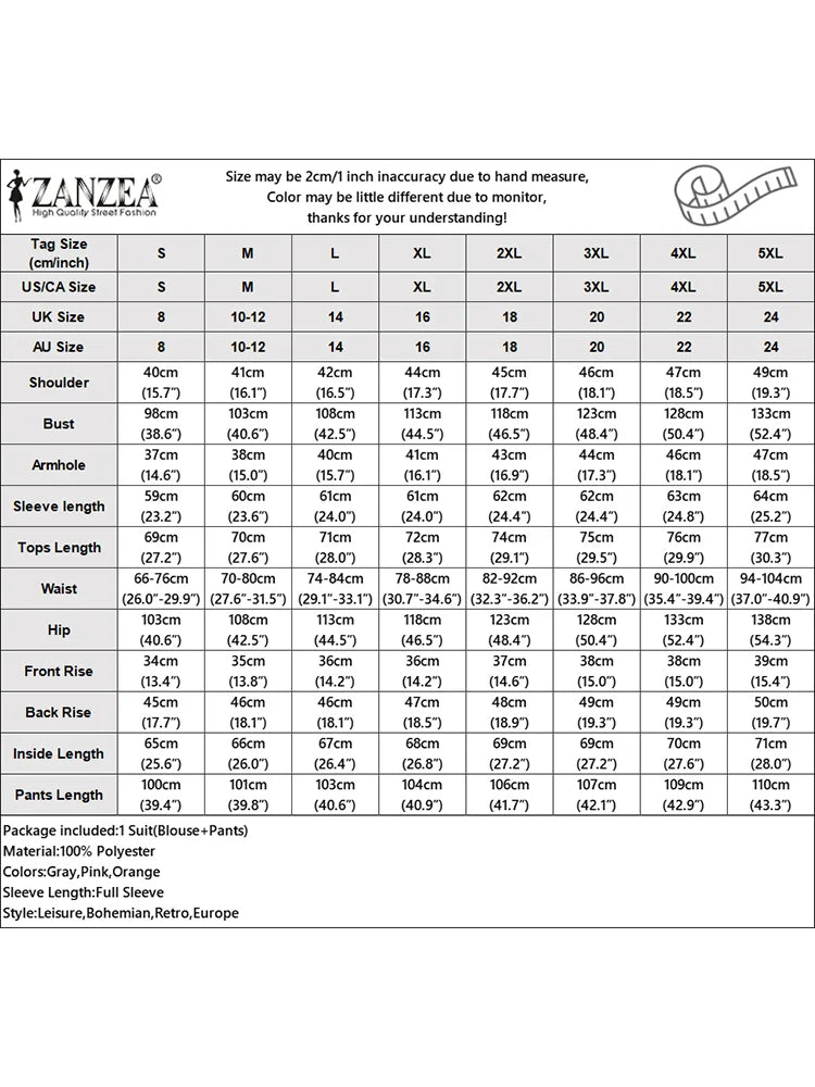 ZANZEA Fashion Women Two Pieces Sets Long Sleeve Lapel Shirt Wide Leg Pant Sets 2PCS Holiday Outfits Casual OL Work Tracksuits - Meesal