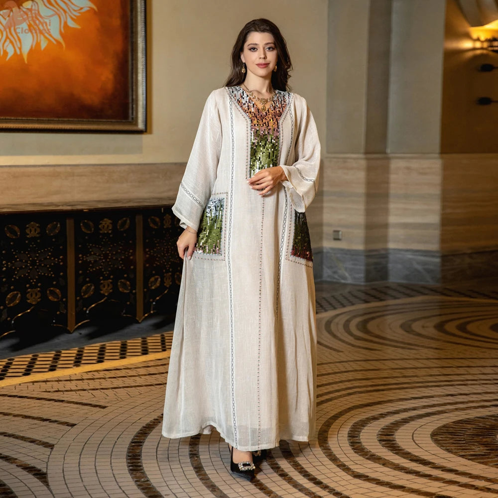 Luxury Arab Sequins Abaya - Meesal