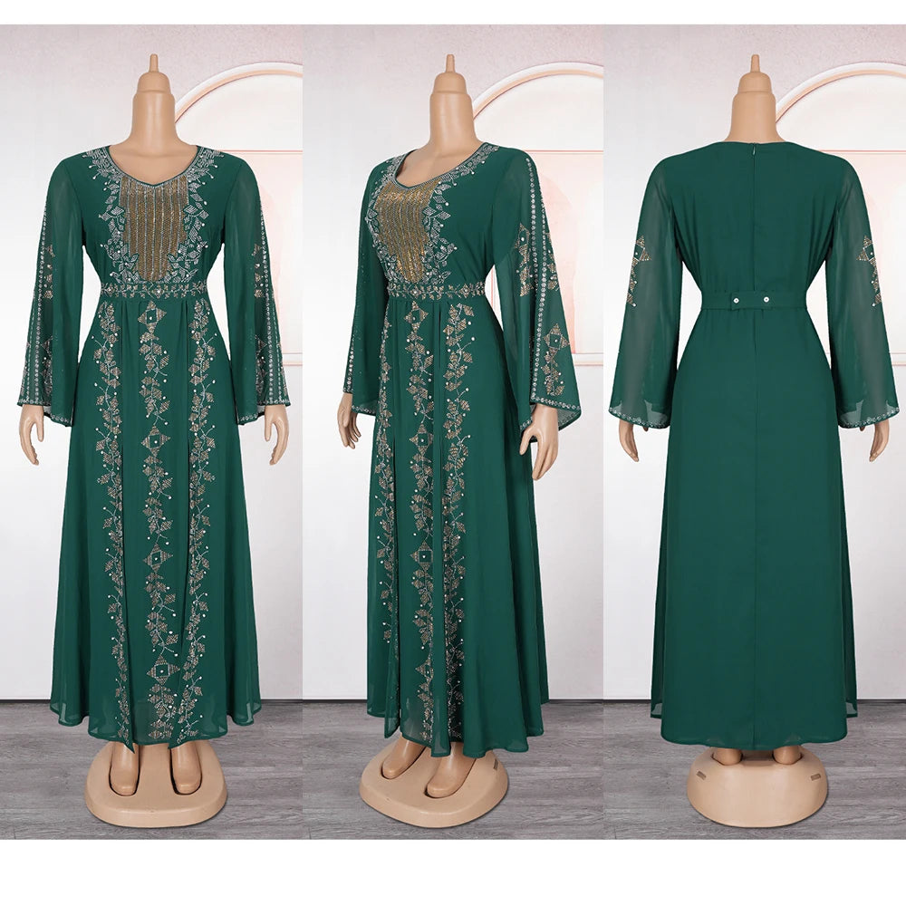 Abayas For Women Dubai Luxury 2025 African Muslim Fashion Dress Caftan Marocain Evening Party Dresses Kimono Robe Djellaba Femme - Meesal