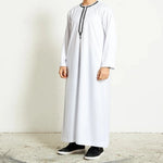 Solid Color Embroidery Long Robe - Meesal