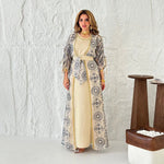 Jalabiya Muslim Dress Middle East Woman Robe Two-piece Set Saudi Arabia Dubai Abaya  Evening Dresses Real Picture - Meesal