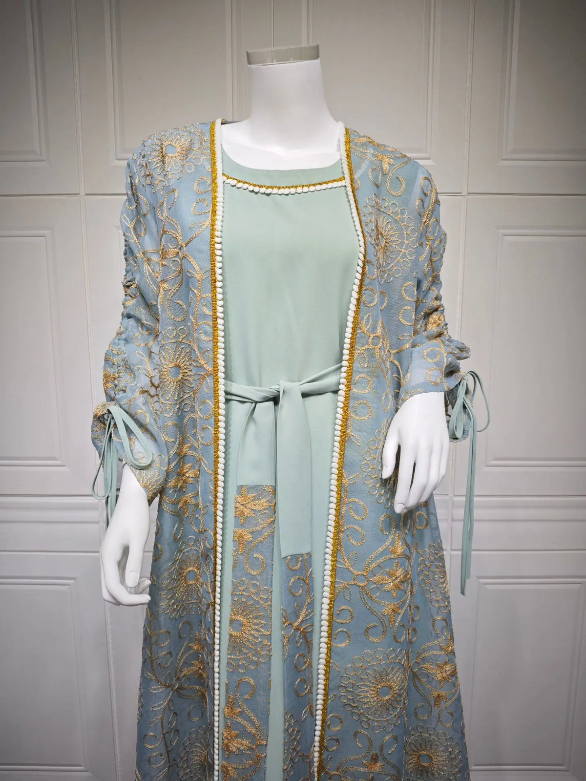 Embroidered Muslim Abaya Set - Meesal