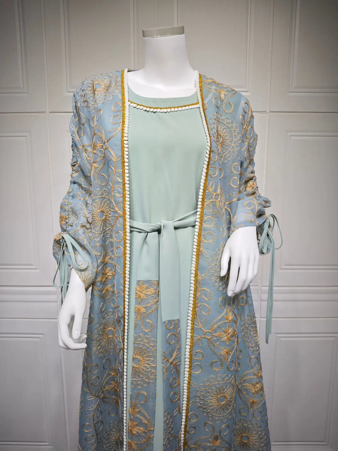 Embroidered Muslim Abaya Set - Meesal
