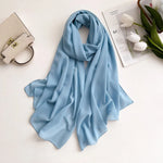 2025 Women Chiffon Hijab Scarf Premium Chiffon Muslim Hijabs Plain Good Stitching Maxi Wrap Musulman Femme Solid Color Shawls - Meesal