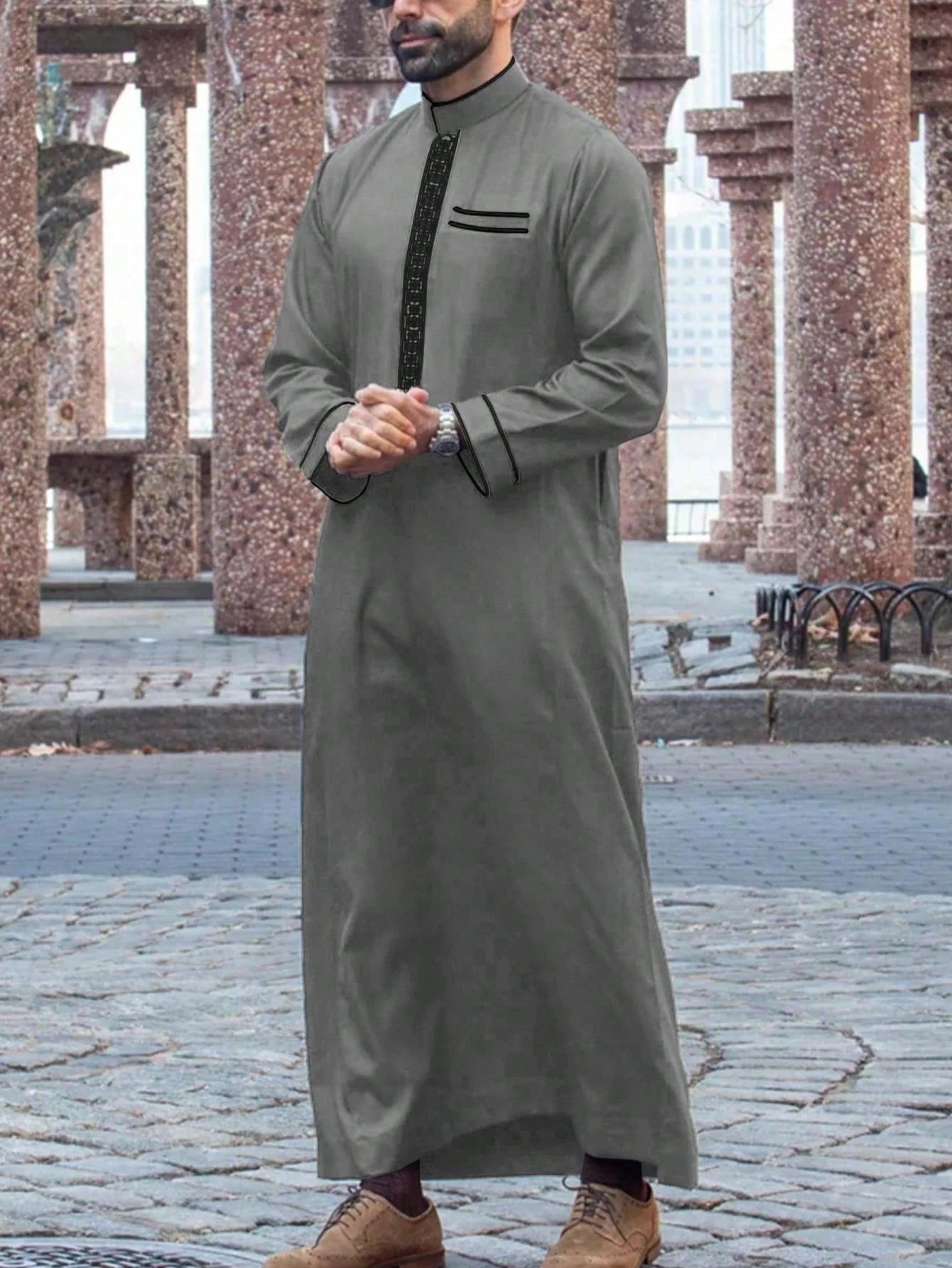 Stand collar thobe - Meesal