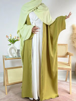 Eid Djellaba Satin Kimono Open Abayas Dubai Luxury Muslim Dress for Women Turkey Kaftan Kebaya Ramadan Morocco Caftan Jalabiya - Meesal