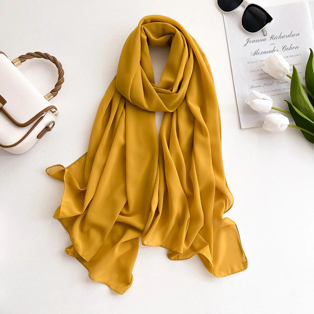 2025 Women Chiffon Hijab Scarf Premium Chiffon Muslim Hijabs Plain Good Stitching Maxi Wrap Musulman Femme Solid Color Shawls - Meesal