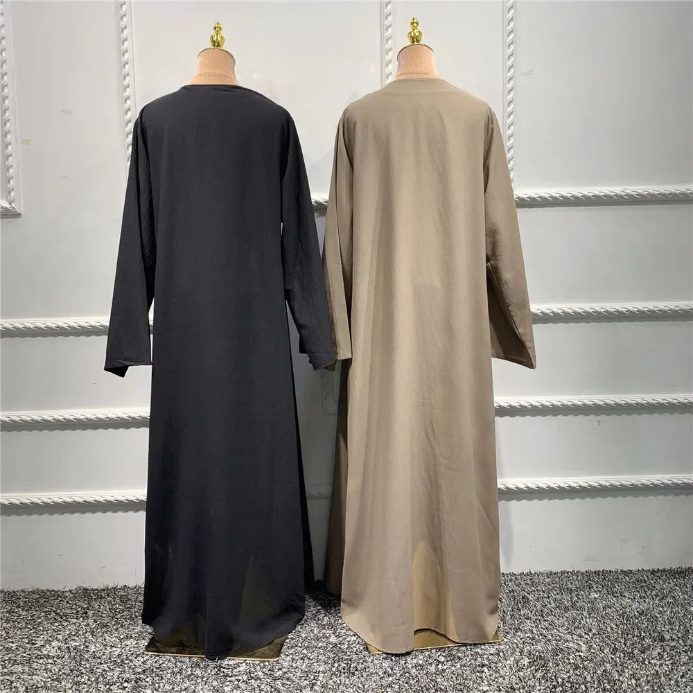 Eid Ramadan Muslim Arabic Abaya Islamic Women 3pcs/4pcs Suits Beads Open Kimono+Wrap+Dress Middle East Dubai Kaftan Turkey Sets - Meesal
