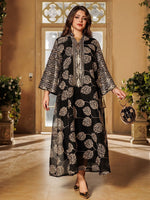 Muslim Women's Beige Islamic Embroidered Abaya with Gold Detailing Ideal for Formal Occasions in Middle East like UAE and Saudi - Meesal