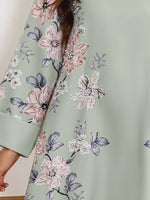 Floral Print Beaded Arabic Dress - Meesal