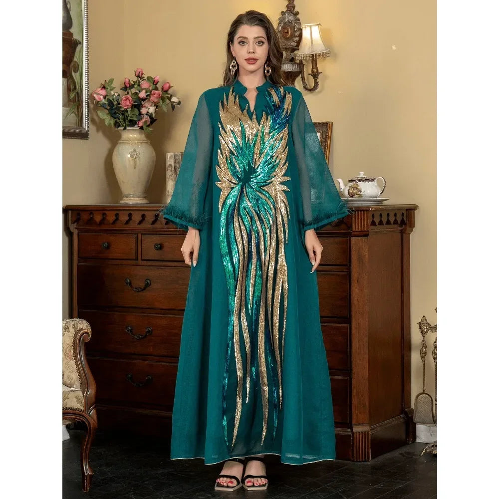 V-neck Long-sleeved Elegant Dress - Meesal