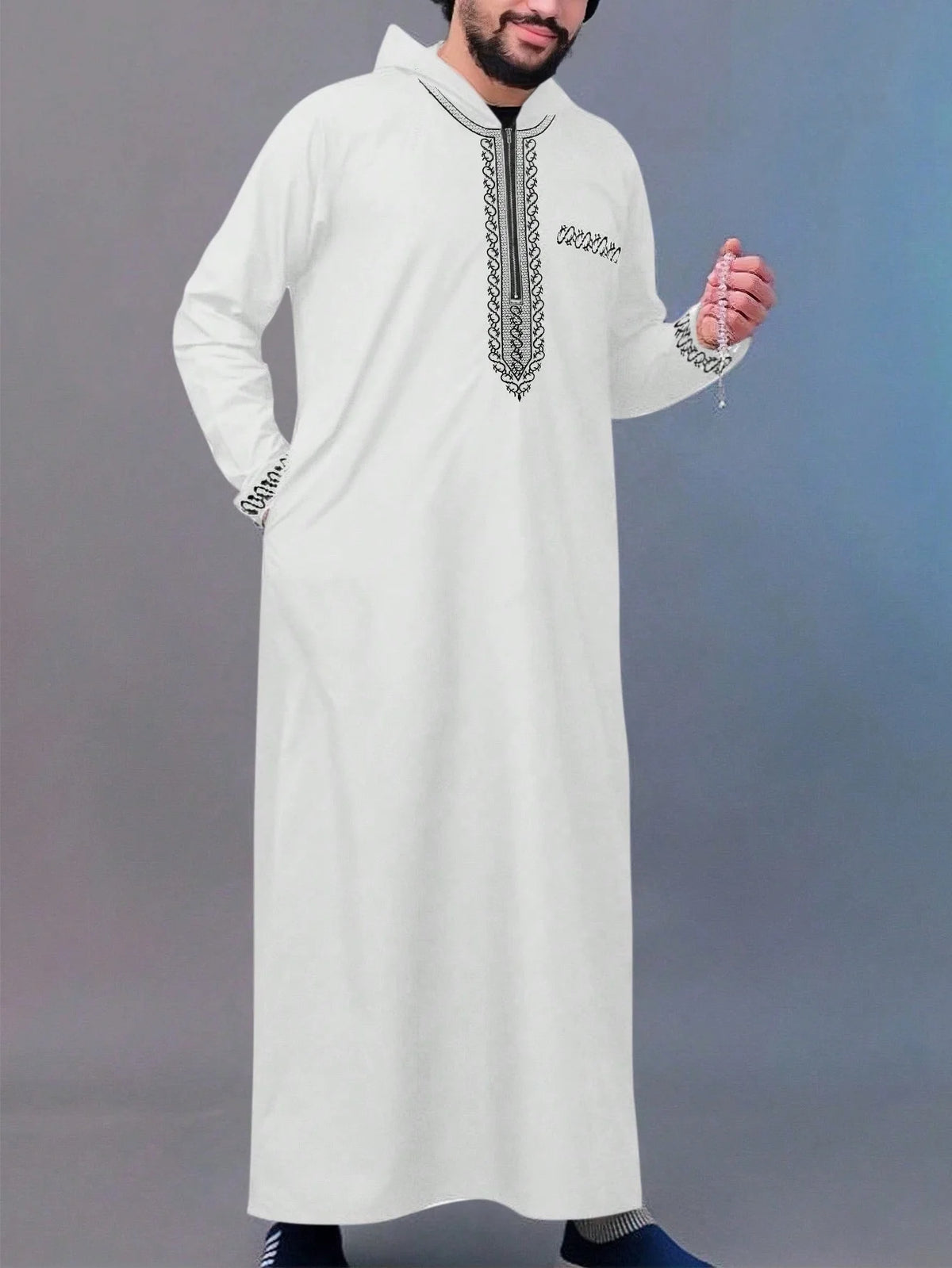 Moroccan Hooded Long Robe - Meesal