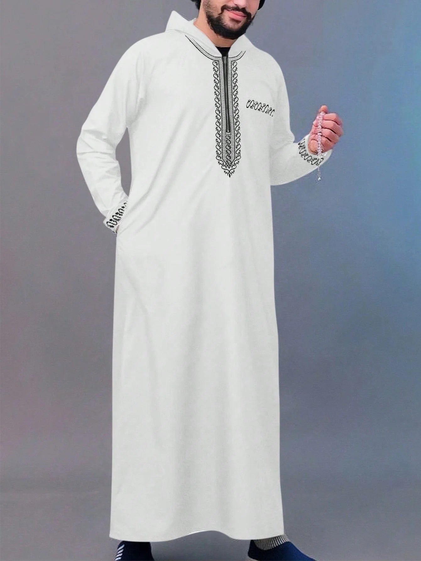 Moroccan Hooded Long Robe - Meesal