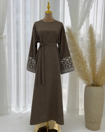 Embroidered Kimono Abaya - Meesal