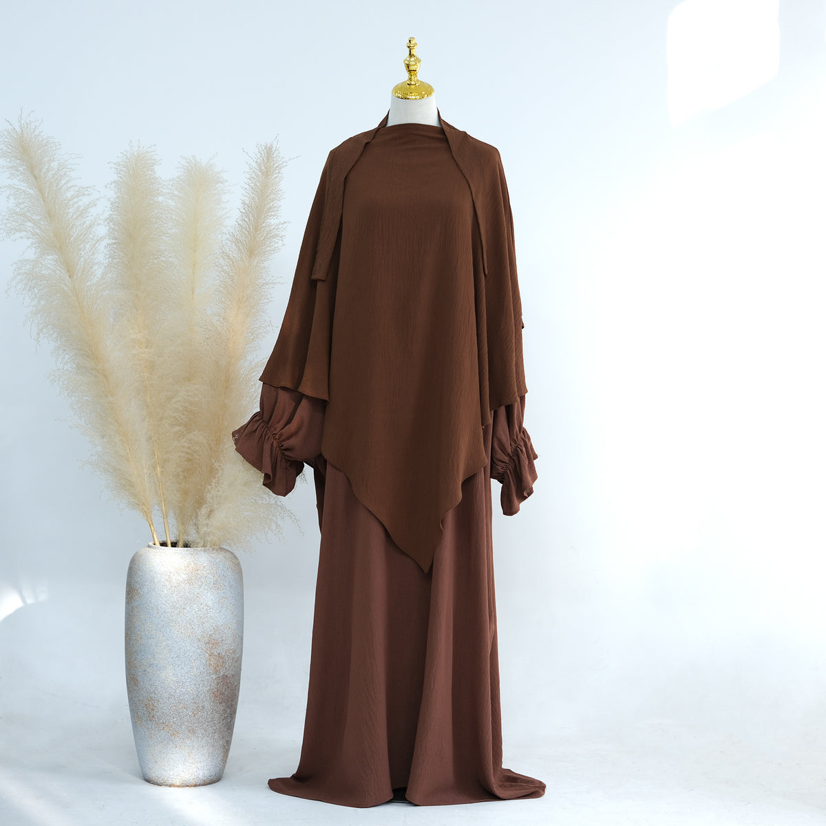 Middle East Dubai Turkey Solid Color Dress Leisure - Meesal