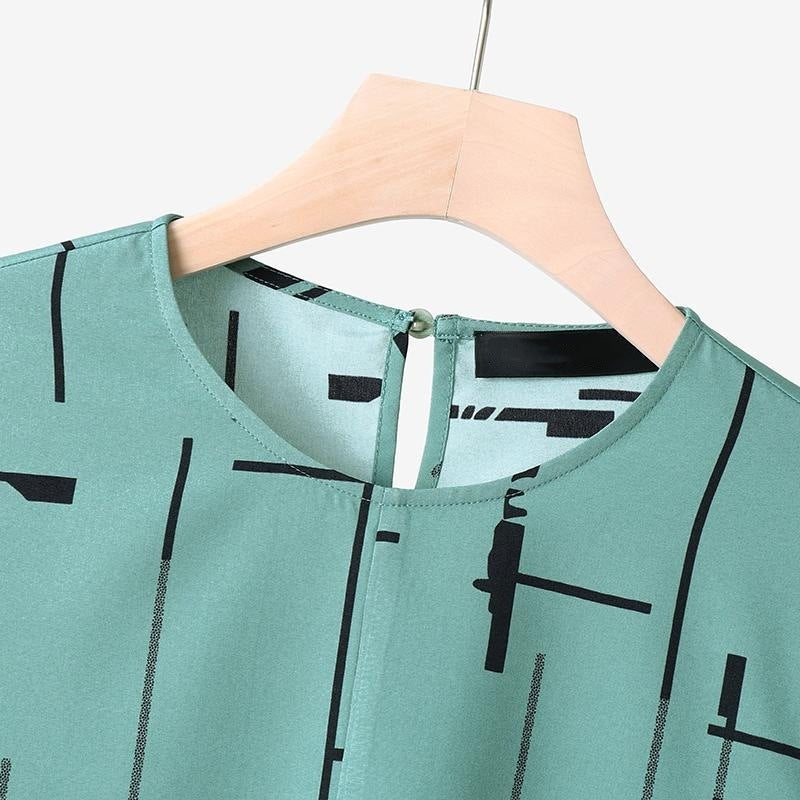 Women's Muslim Print Daily Suit Army Green Fashion Casual Set - Meesal