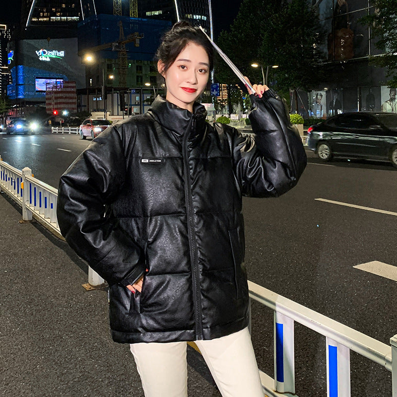 Thicken Cotton Clothes Korean Style Bright Leather Student Fashion - Meesal