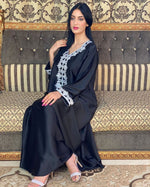 Middle East Dubai Embroidery  Bronzing Lace Jalabiya Dress - Meesal