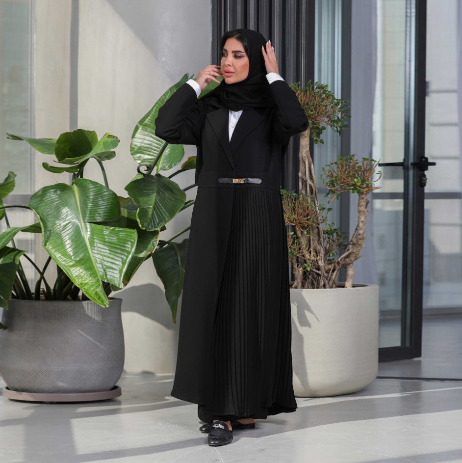 Cardigan Robe Pleated Pleated Coat Muslim Arab Clothing - Meesal