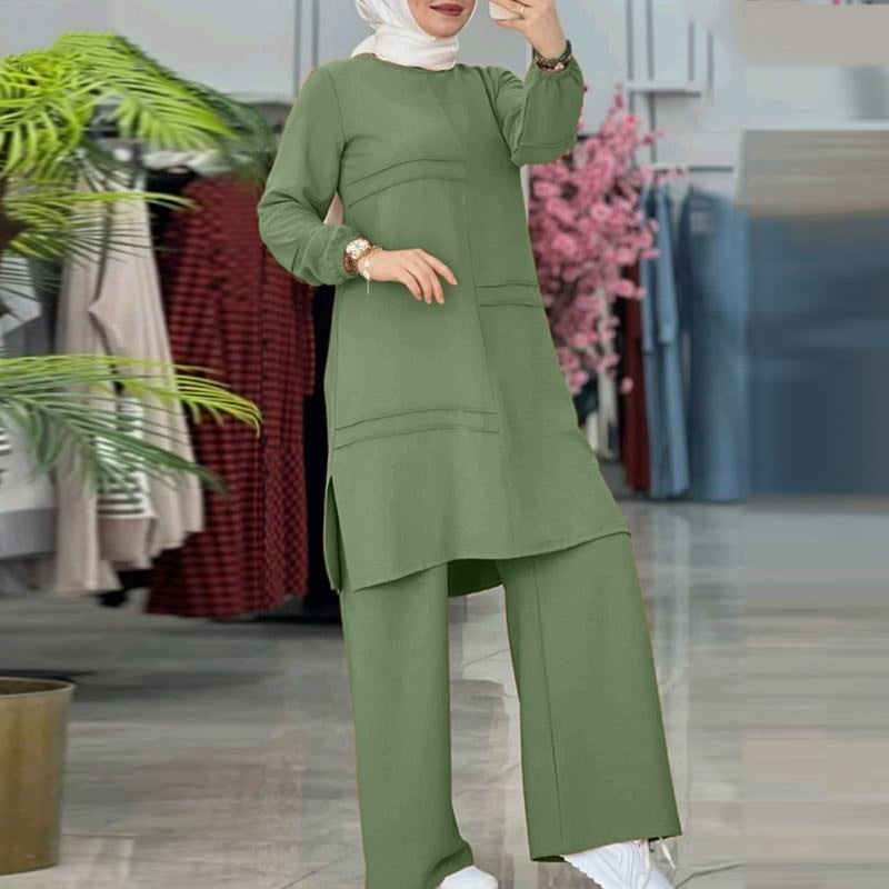 Muslim Women's Wear Solid Color Two-piece Set - Meesal