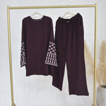 Turkey Embroidered Wide-leg Pants Two-piece Set - Meesal