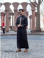Muslim Middle East Long Sleeve Embroidered Casual Ethnic Robe - Meesal