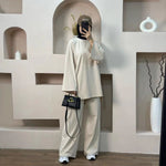 Middle East Dubai Turkey Solid Color Loose Two-piece Suit - Meesal