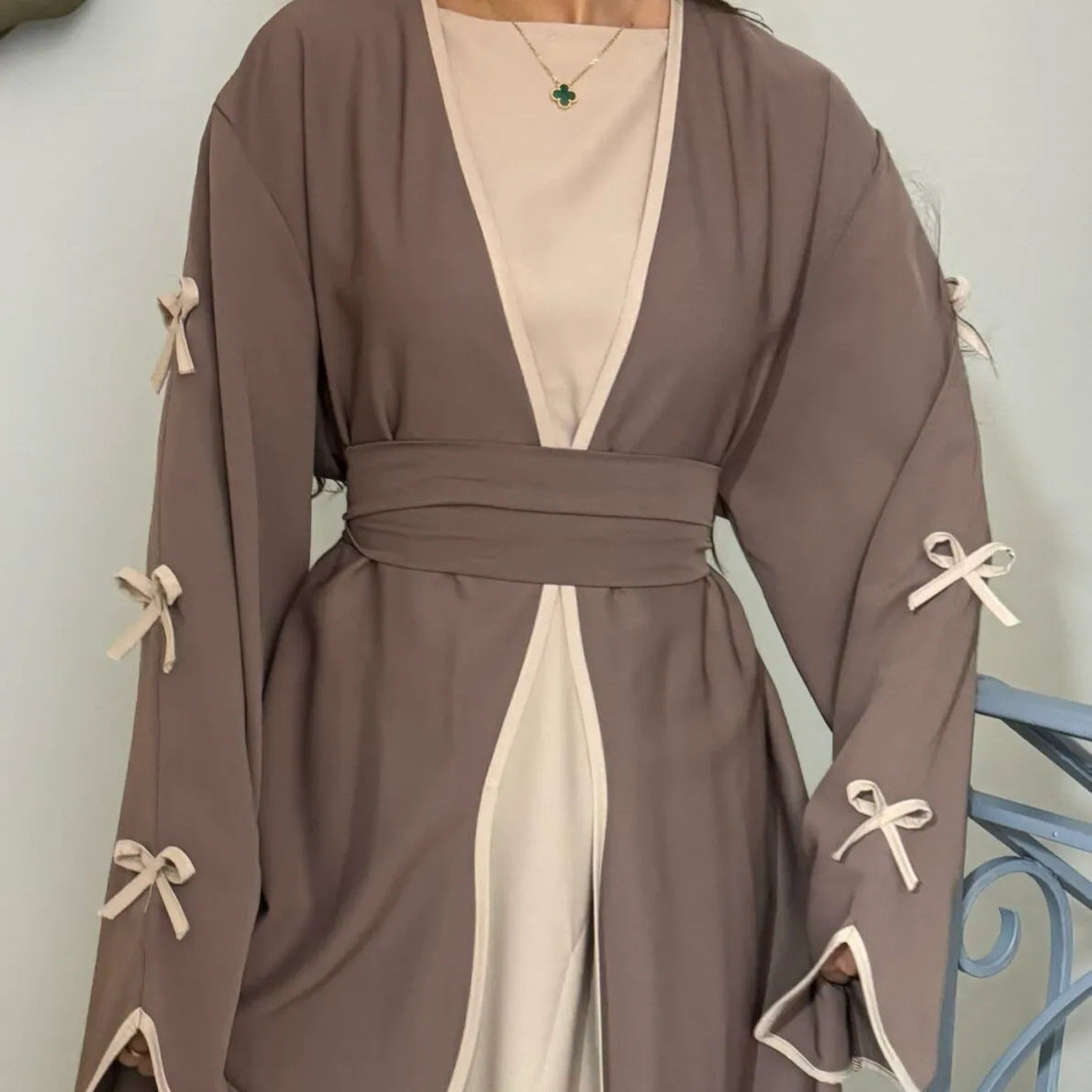 Middle East Dubai Pure Beauty Bow Robe Dress - Meesal