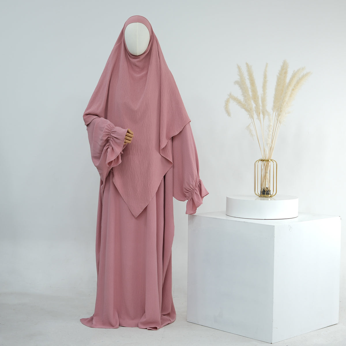 Middle East Dubai Turkey Solid Color Dress Leisure - Meesal