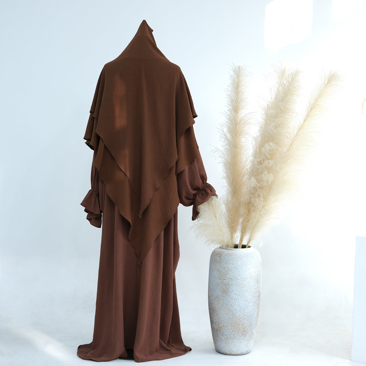 Middle East Dubai Turkey Solid Color Dress Leisure - Meesal