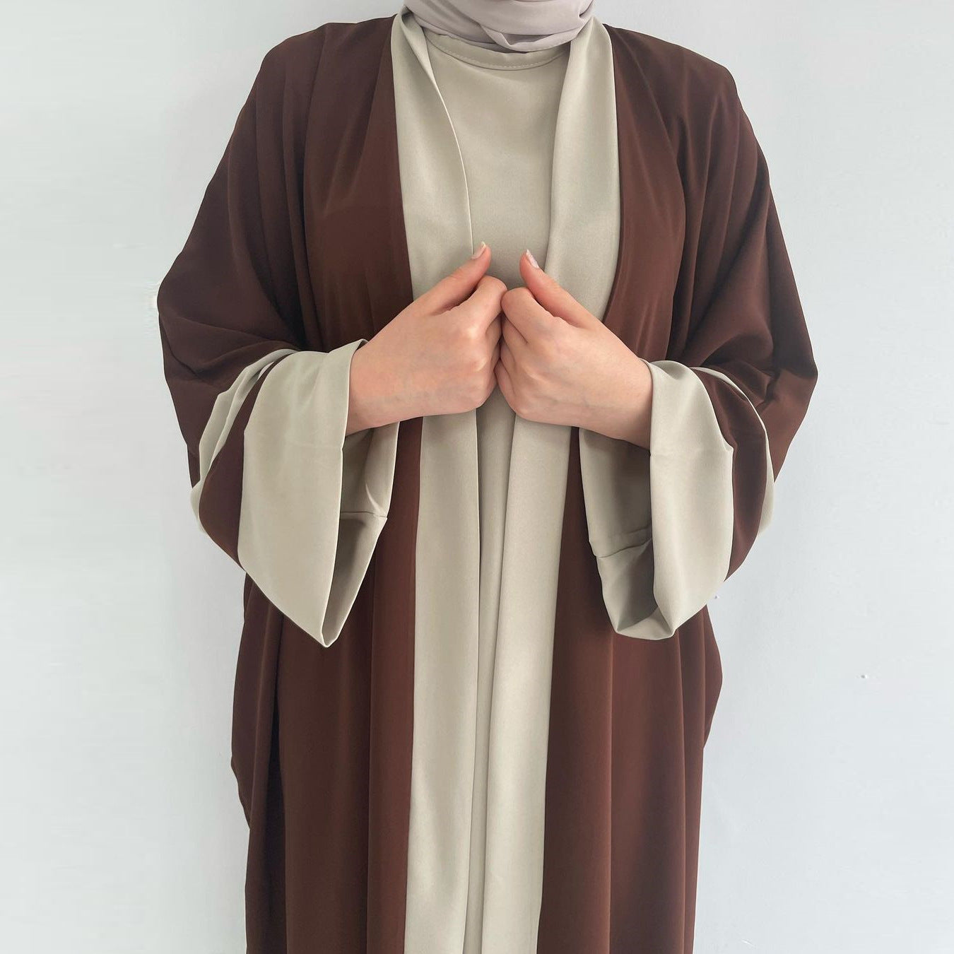 Women's Muslim Long Dress Abaya Two-piece Suit - Meesal