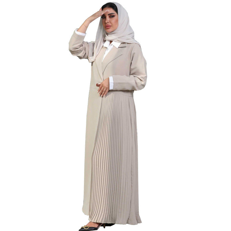 Cardigan Robe Pleated Pleated Coat Muslim Arab Clothing - Meesal