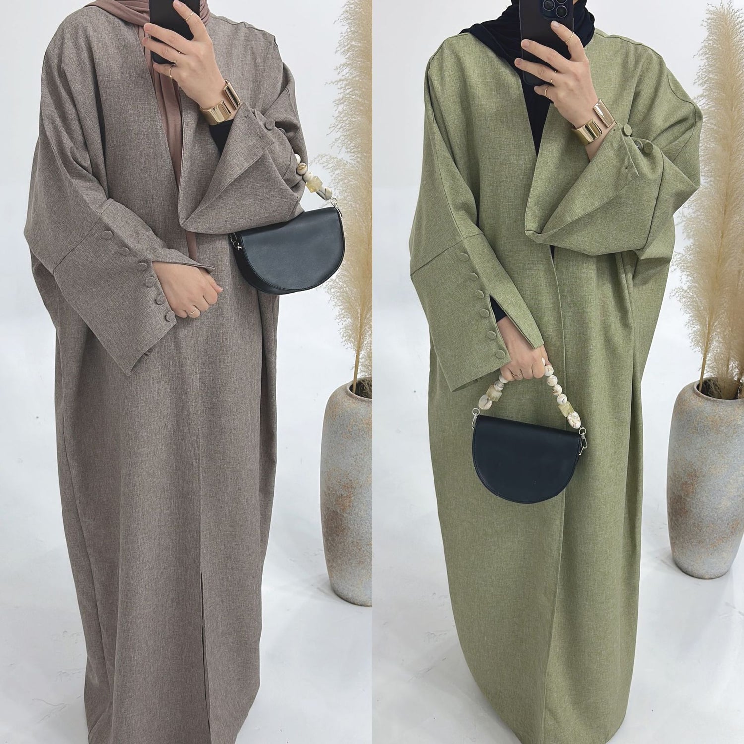 Dubai Middle East Turkey Loose Plus Size Elegant Cardigan Robe - Meesal