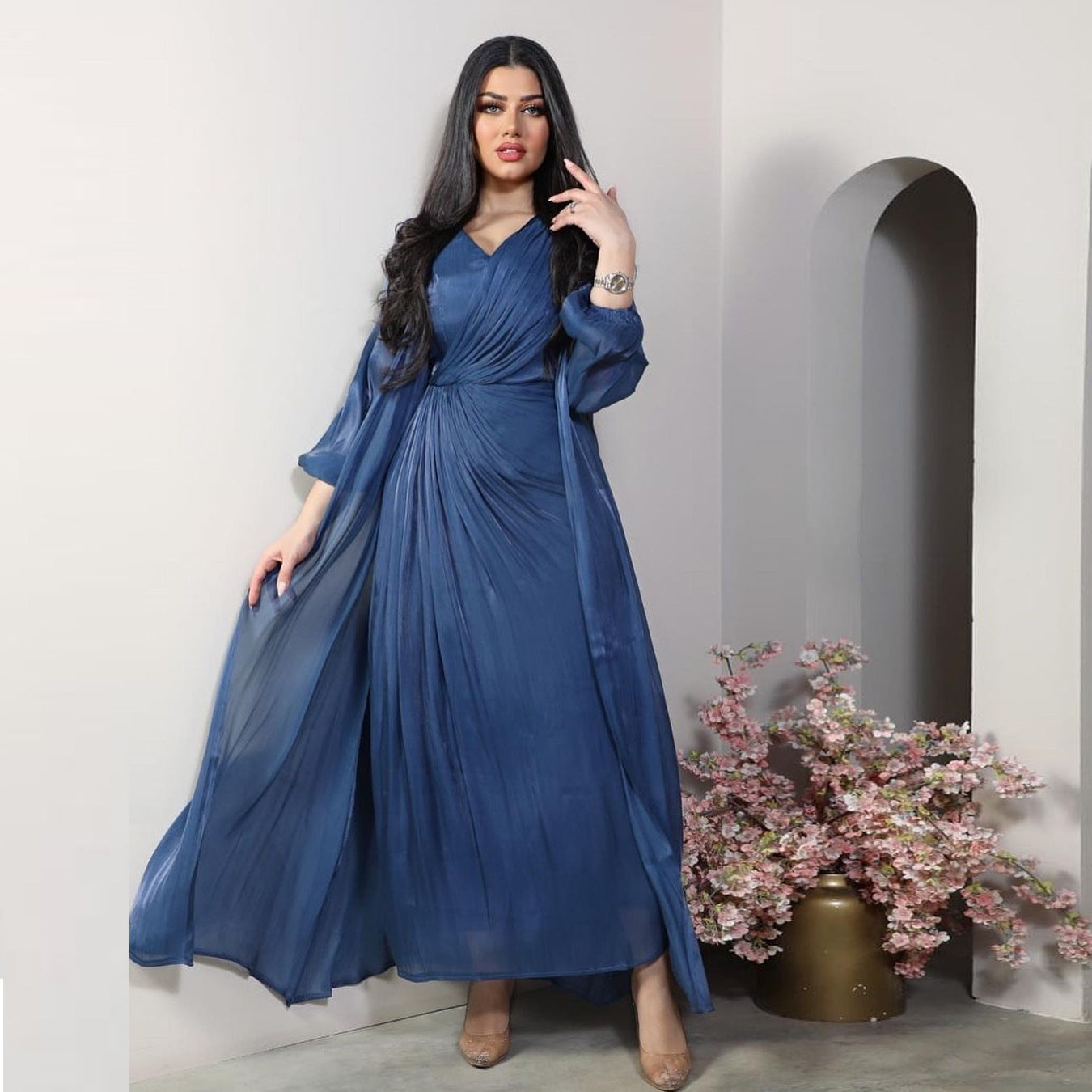 Bright Silk Dress DUBAI Turkish Robe - Meesal