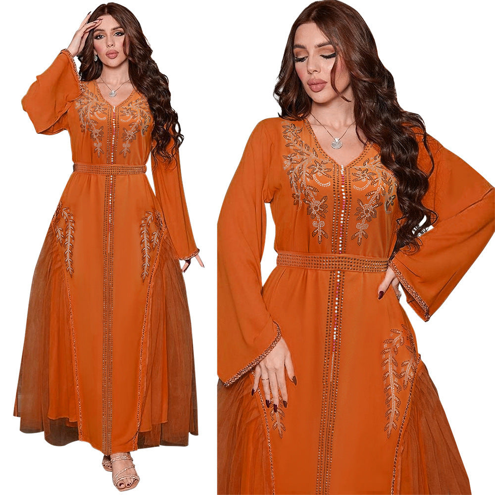 Middle East Diamond Beaded Dress Dress Women - Meesal