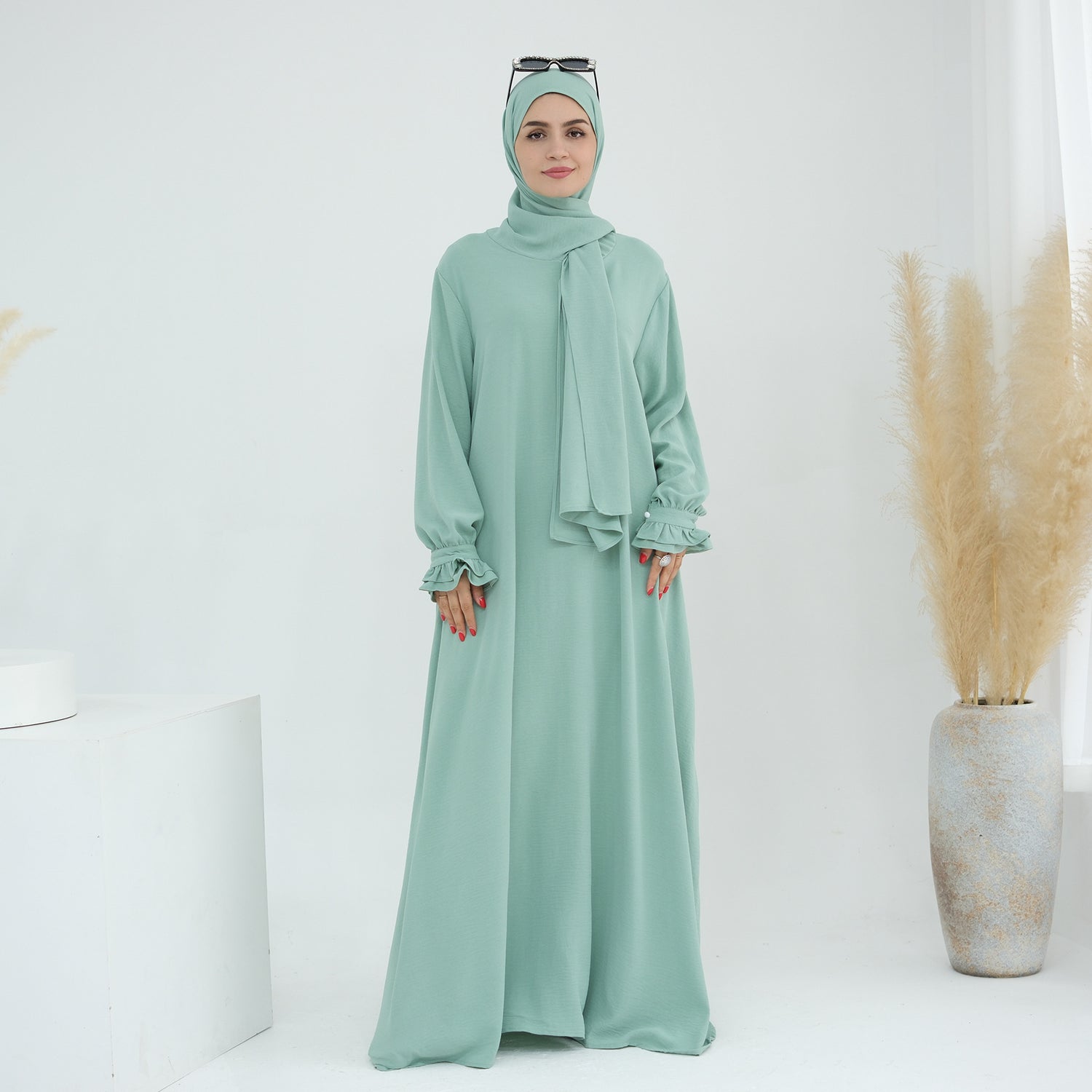 Middle East Dubai Turkey Headscarf Dress - Meesal