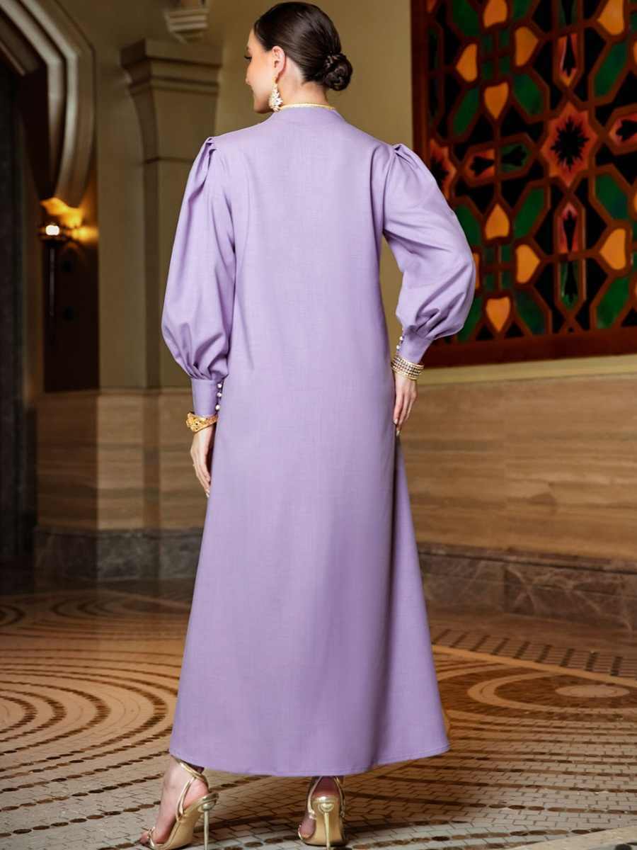 Dubai Robe Refined Handmade Lace Applique Dress - Meesal